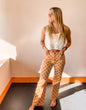 Checkered Daisy Print Pants